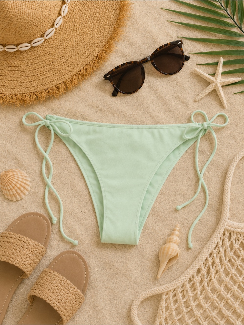 NWT Tavik Women’s Jax String Bikini Bottoms in Sea Foam Size X-Small